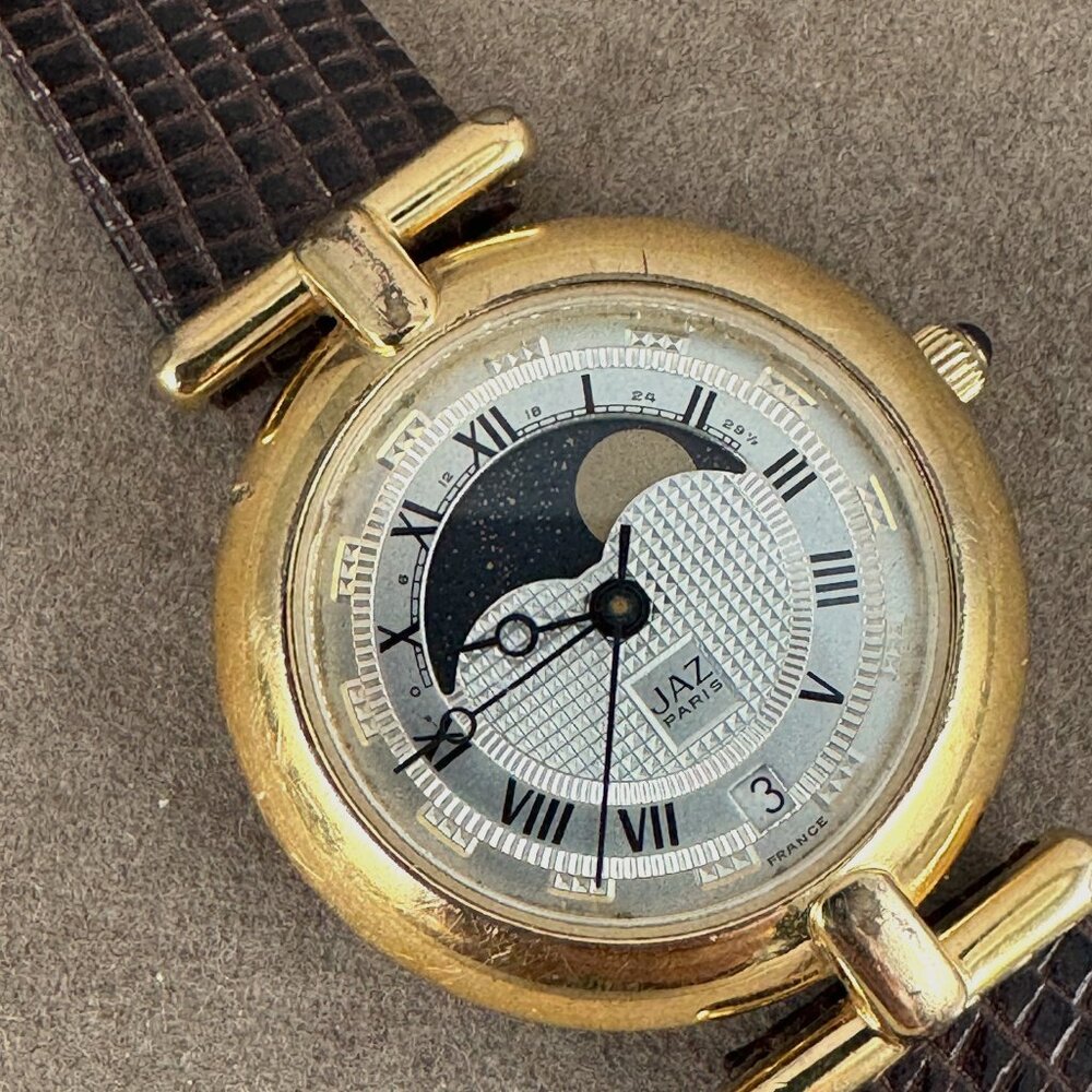 Vintage JAZ Paris French Moon Phase Watch